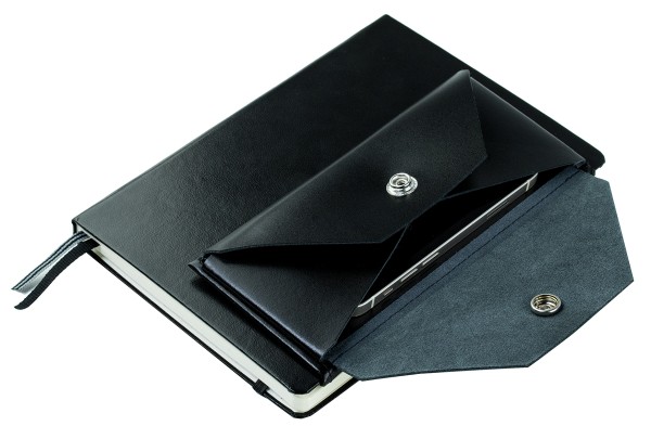 BOOKclip SLIM für Notizbücher und Kalender - CAMBRIDGE Top Grain Leder schwarz