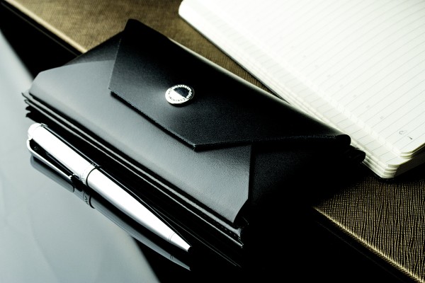 BOOKclip SLIM für Notizbücher und Kalender - CAMBRIDGE Top Grain Leder schwarz