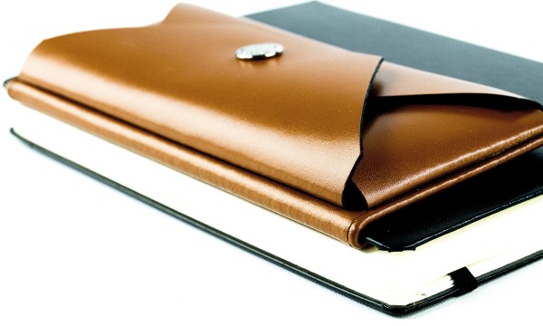 BOOKclip SLIM für Notizbücher und Kalender - CAMBRIDGE Top Grain Leder hellbraun