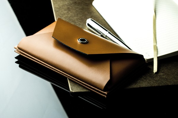BOOKclip XL für Notizbücher und Kalender - CAMBRIDGE Top Grain Leder hellbraun