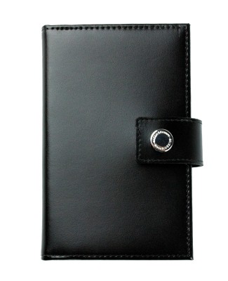 Pocket Notizbuch "GOLF NOTES" (auswechselbar) mit Druckknopf, CAMBRIDGE Top Grain Leder schwarz