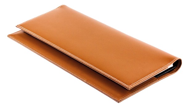Tischquerkalender (auswechselbar) für 2025 + 2026 - Cambridge Top Grain Leder hellbraun