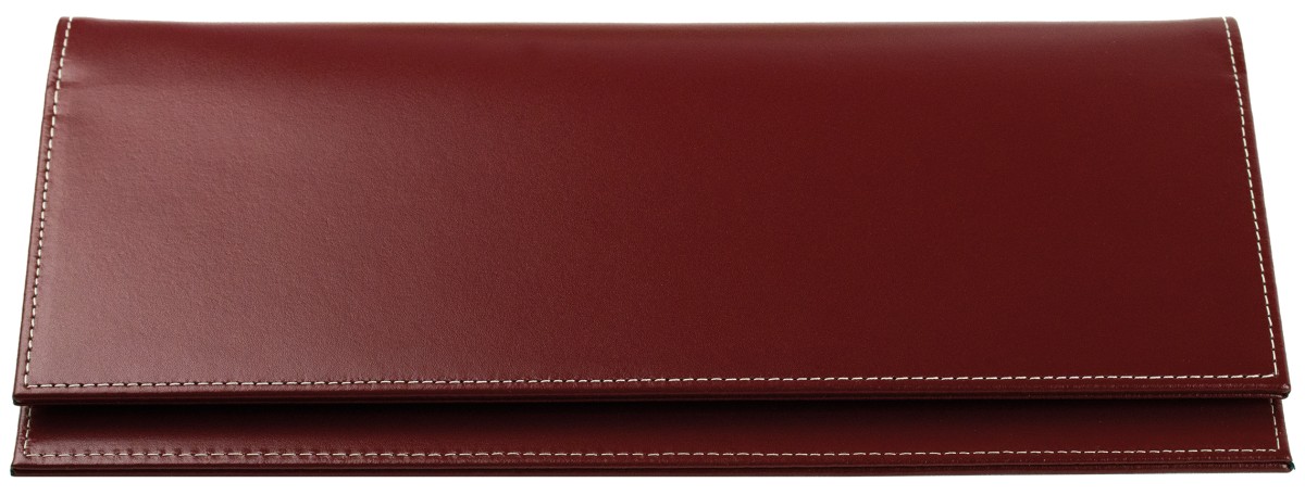 Tischquerkalender (auswechselbar) für 2027 - Cambridge Top Grain Leder rot