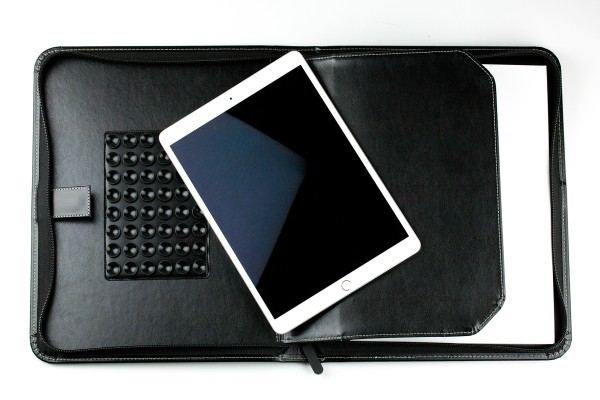 Manager Orgamappe DIN A4 mit Tablethalterung und optionaler Zubehörtasche CAMBRIDGE Top Grain Leder schwarz