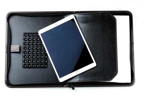Manager Orgamappe DIN A4 mit Tablethalterung und optionaler Zubehörtasche CAMBRIDGE Top Grain Leder dunkelbraun