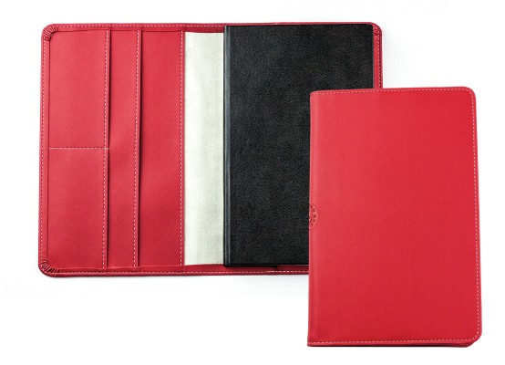 Notizbuch cirka DIN A5 Lederimitat ECO APPLE LEATHER rot