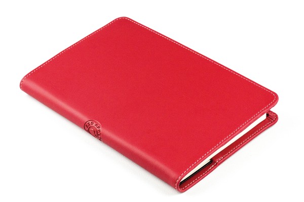 Notizbuch cirka DIN A5 Lederimitat ECO APPLE LEATHER rot
