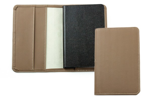 Pocket Notizbuch Lederimitat ECO APPLE LEATHER braun