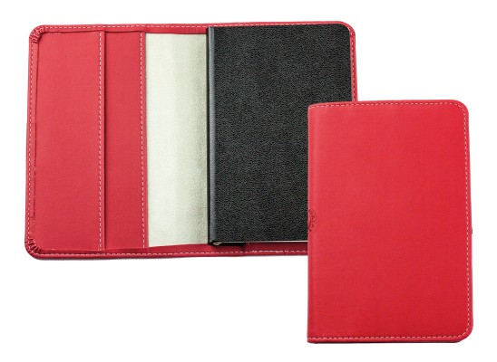 Pocket Notizbuch Lederimitat ECO APPLE LEATHER rot