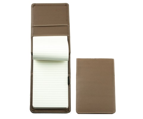 Reporterblock DIN A6 Lederimitat ECO APPLE LEATHER braun