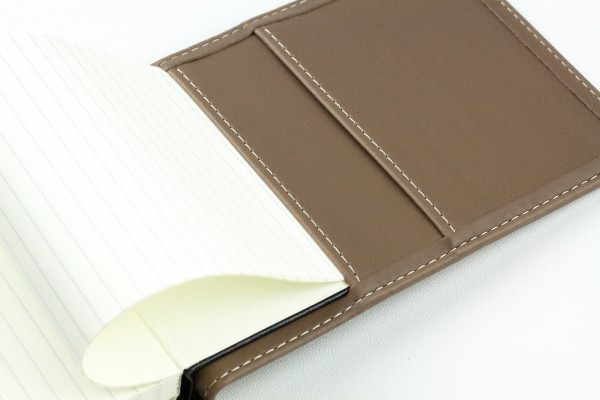 Reporterblock DIN A6 Lederimitat ECO APPLE LEATHER braun