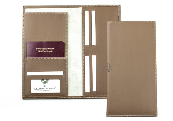 Reisebrieftasche mit RFID Schutz in Lederimitat ECO APPLE LEATHER braun