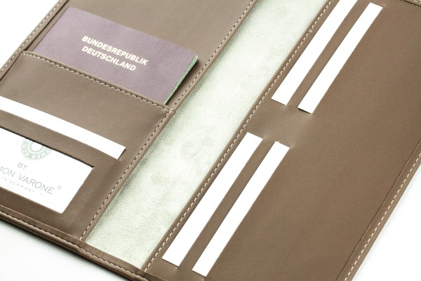 Reisebrieftasche mit RFID Schutz in Lederimitat ECO APPLE LEATHER braun