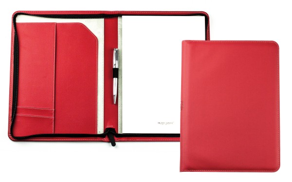 Reissverschluss Schreibmappe DIN A4 ECO APPLE LEATHER Lederimitat rot