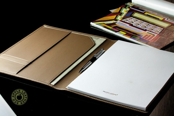 Schreibmappe DIN A4 ECO APPLE LEATHER Lederimitat braun
