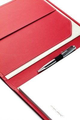 Schreibmappe DIN A4 ECO APPLE LEATHER Lederimitat rot