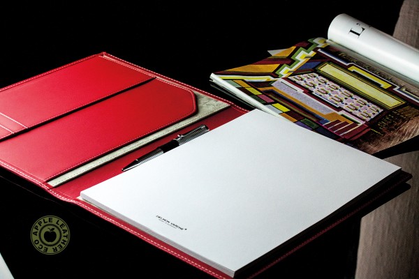 Schreibmappe DIN A4 ECO APPLE LEATHER Lederimitat rot