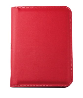 Reissverschluss Schreibmappe DIN A5 ECO APPLE LEATHER Lederimitat rot