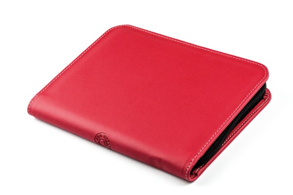 Reissverschluss Schreibmappe DIN A5 ECO APPLE LEATHER Lederimitat rot
