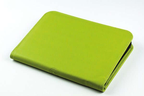 Reissverschluss Schreibmappe DIN A5 ECO APPLE LEATHER Lederimitat grün