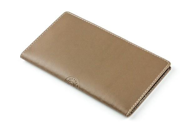 Leporello Faltkalender 2025 + 2026 in ECO APPLE LEATHER Lederimitat braun