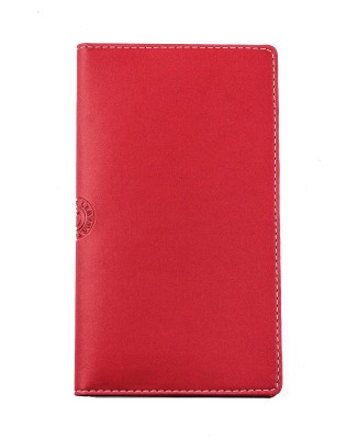 Leporello Faltkalender 2025 + 2026 in ECO APPLE LEATHER Lederimitat rot