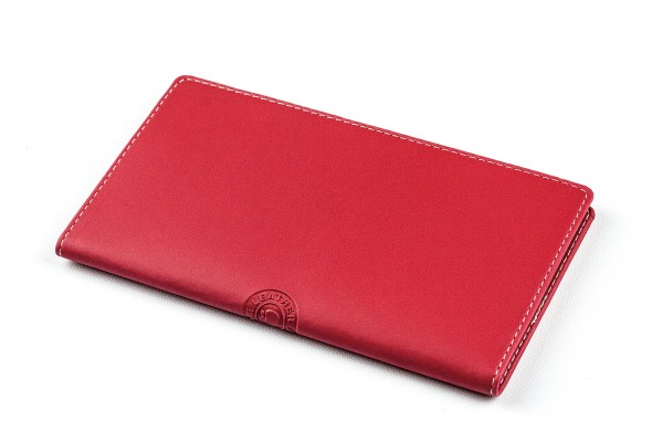 Leporello Faltkalender 2025 + 2026 in ECO APPLE LEATHER Lederimitat rot
