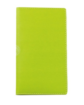 Leporello Faltkalender 2025 + 2026 in ECO APPLE LEATHER Lederimitat grün