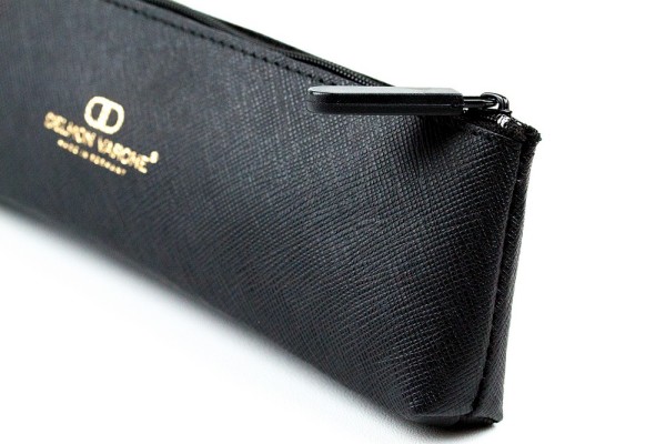 Schlamper Etui SMALL SAFFIANO Lederimitat schwarz