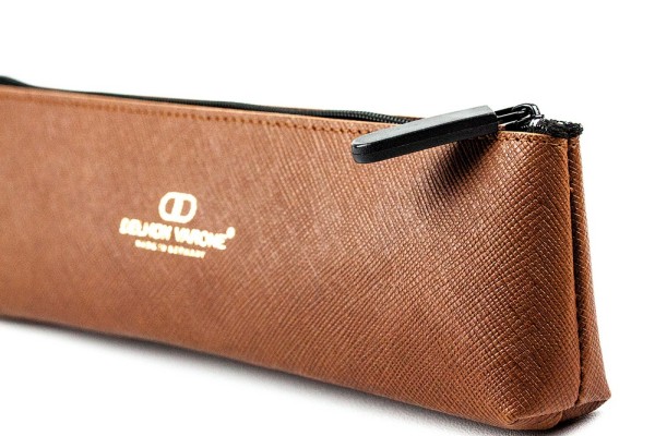 Schlamper Etui SMALL SAFFIANO Lederimitat braun