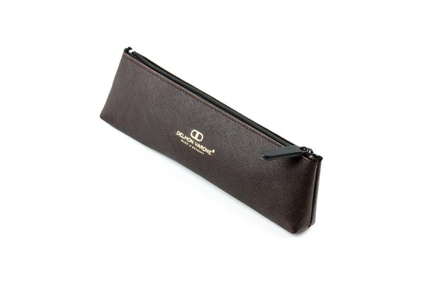 Schlamper Etui SMALL SAFFIANO Lederimitat dunkelbraun