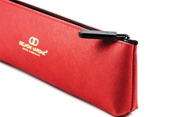 Schlamper Etui SMALL SAFFIANO Lederimitat rot