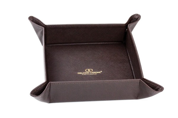 Taschenleerer SAFFIANO Lederimitat dunkelbraun