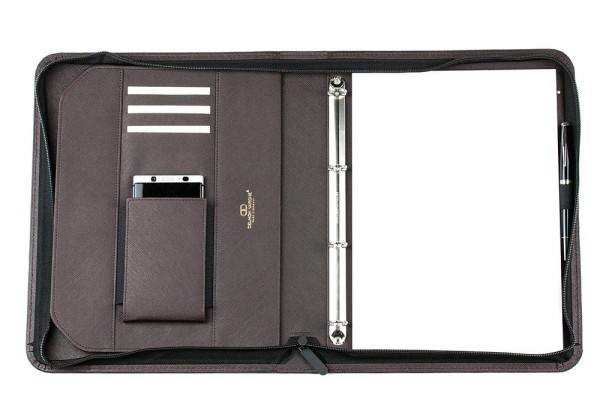 Manager Orgamappe DIN A4 SMALL SAFFIANO Lederimitat dunkelbraun