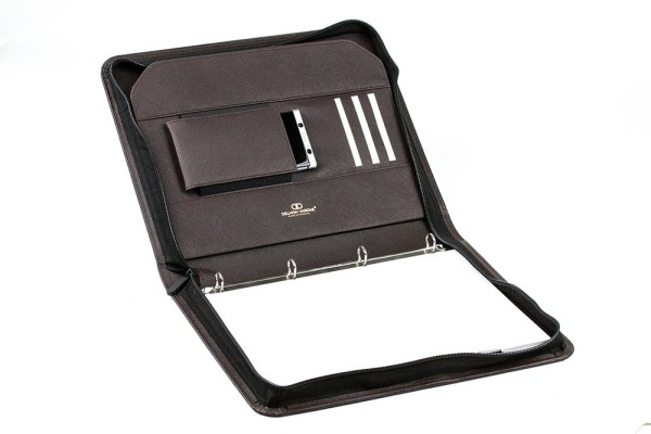 Manager Orgamappe DIN A4 SMALL SAFFIANO Lederimitat dunkelbraun