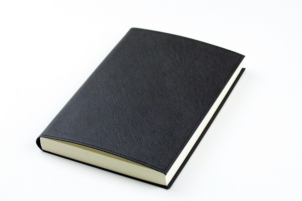 Notizbuch DIN A5 SAFFIANO Lederimitat schwarz