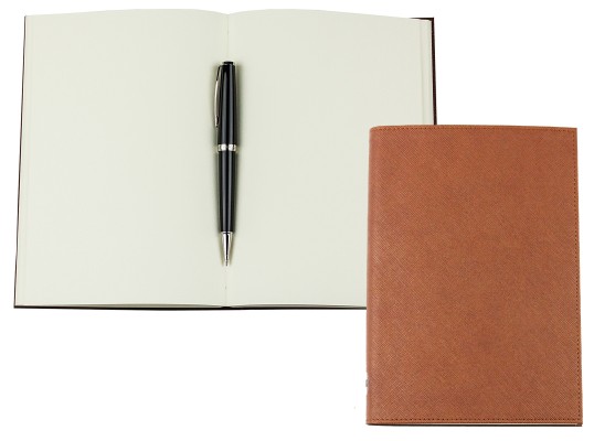 Notizbuch DIN A5 SAFFIANO Lederimitat braun