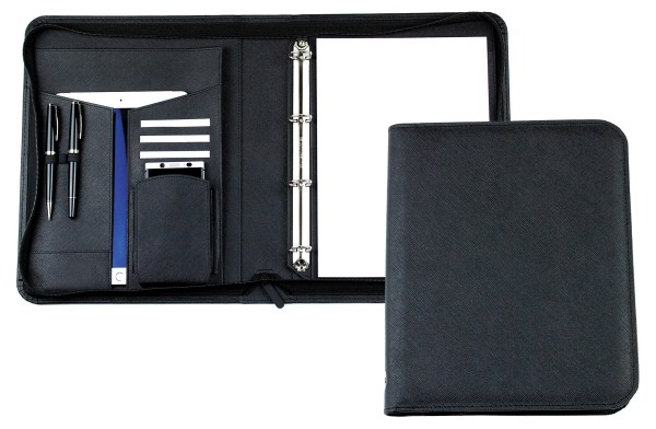 Manager Orgamappe DIN A4 BIG SAFFIANO Lederimitat schwarz