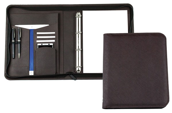 Manager Orgamappe DIN A4 BIG SAFFIANO Lederimitat dunkelbraun