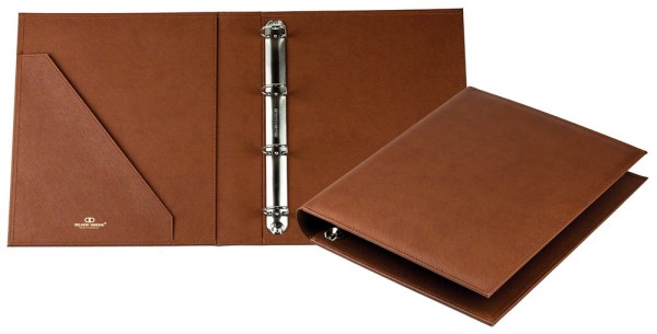 Ringbuch DIN A4 SAFFIANO Lederimitat braun