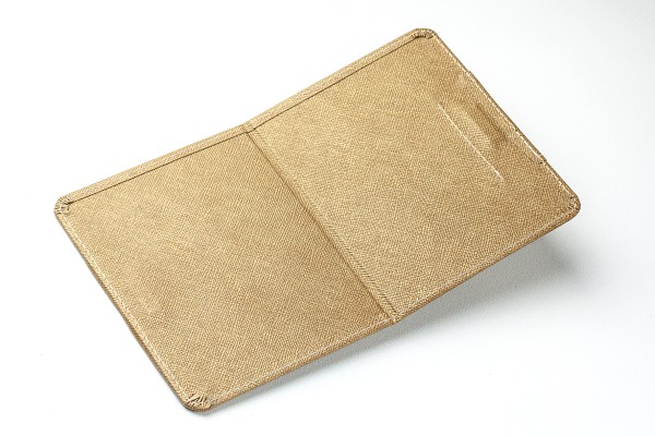 Magnetischer Smartphone-und Stiftehalter für Notizbücher SAFFIANO hellbraun metallic
