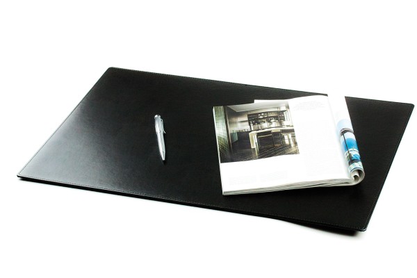 Exclusive Schreibunterlage  60 x 40 cm aus veganem Lederimitat schwarz - made in Germany