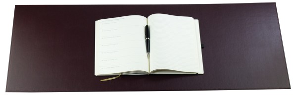 Exclusive XXXL Schreibunterlage  100 x 40 cm aus veganem Lederimitat weinrot - made in Germany
