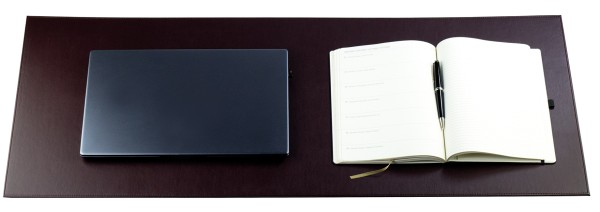 Exclusive XXXL Schreibunterlage  100 x 40 cm aus veganem Lederimitat weinrot - made in Germany