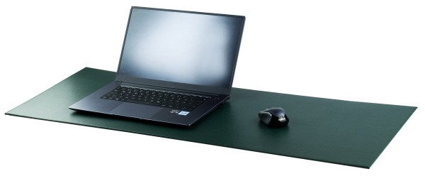 Exclusive XXXL Schreibunterlage  100 x 40 cm aus veganem Lederimitat grün - made in Germany