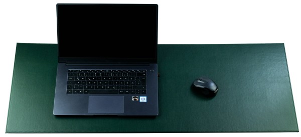 Exclusive XXXL Schreibunterlage  100 x 40 cm aus veganem Lederimitat grün - made in Germany