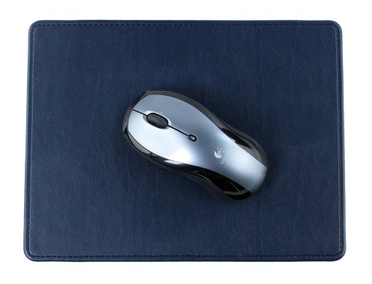 Mousepad aus veganem Lederimitat blau  - made in Germany