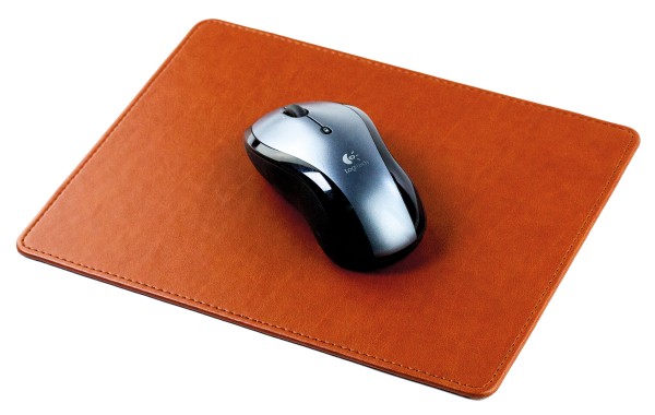 Mousepad aus veganem Lederimitat hellbraun  - made in Germany