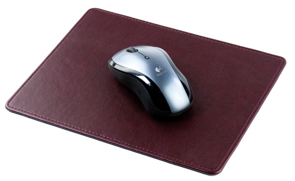 Mousepad aus veganem Lederimitat weinrot  - made in Germany