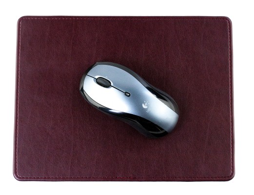 Mousepad aus veganem Lederimitat weinrot  - made in Germany
